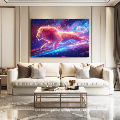 Cosmic Run Lion Wall Art