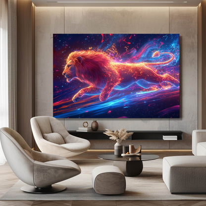Cosmic Run Lion Wall Art
