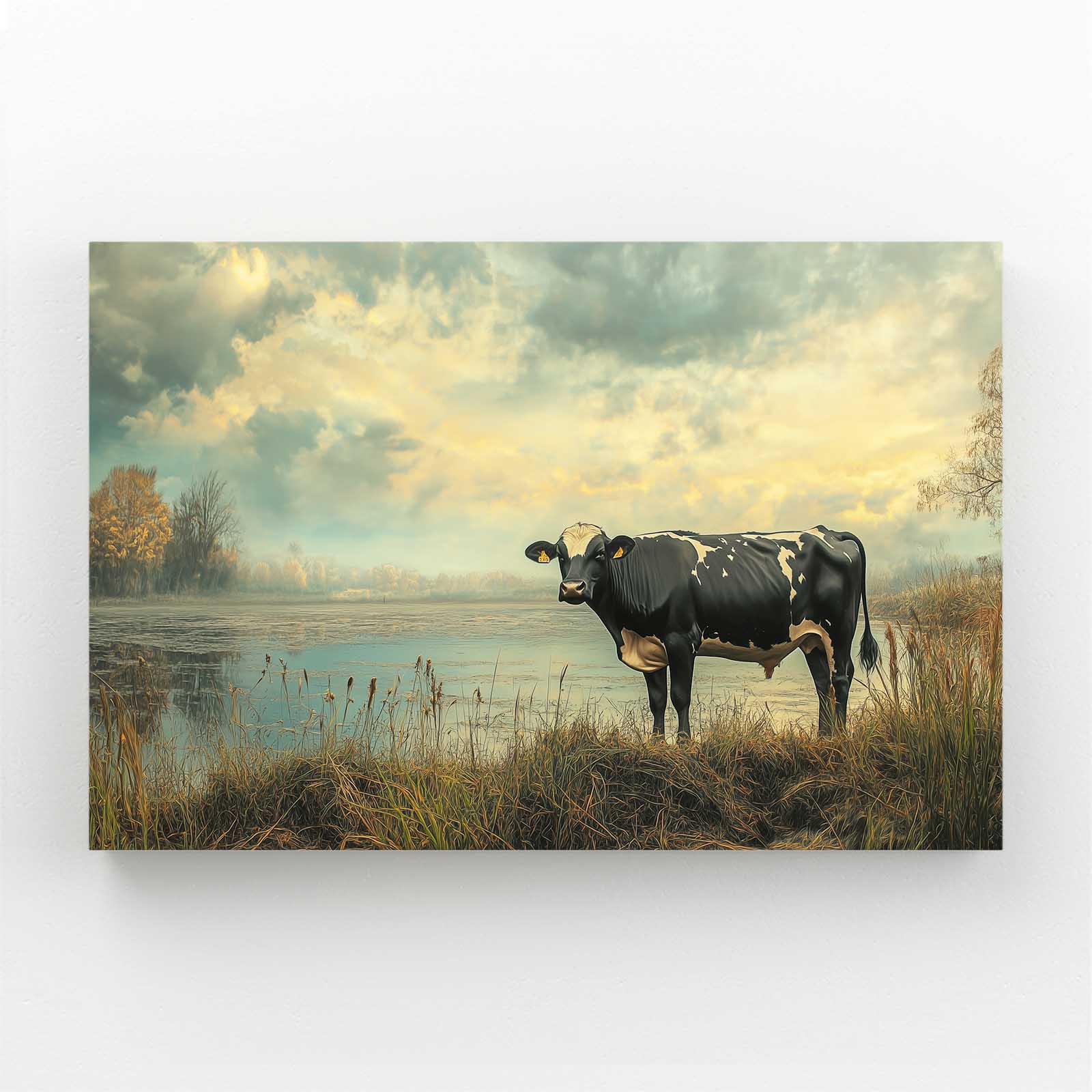 Cow Canvas – angled canvas view on white background