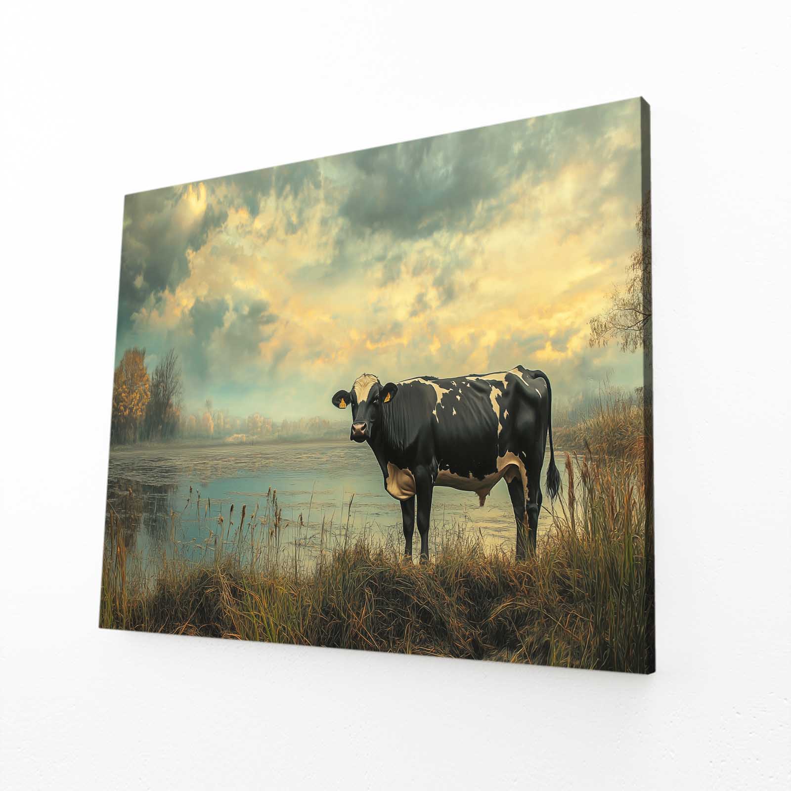 Cow Canvas – angled canvas view on white background