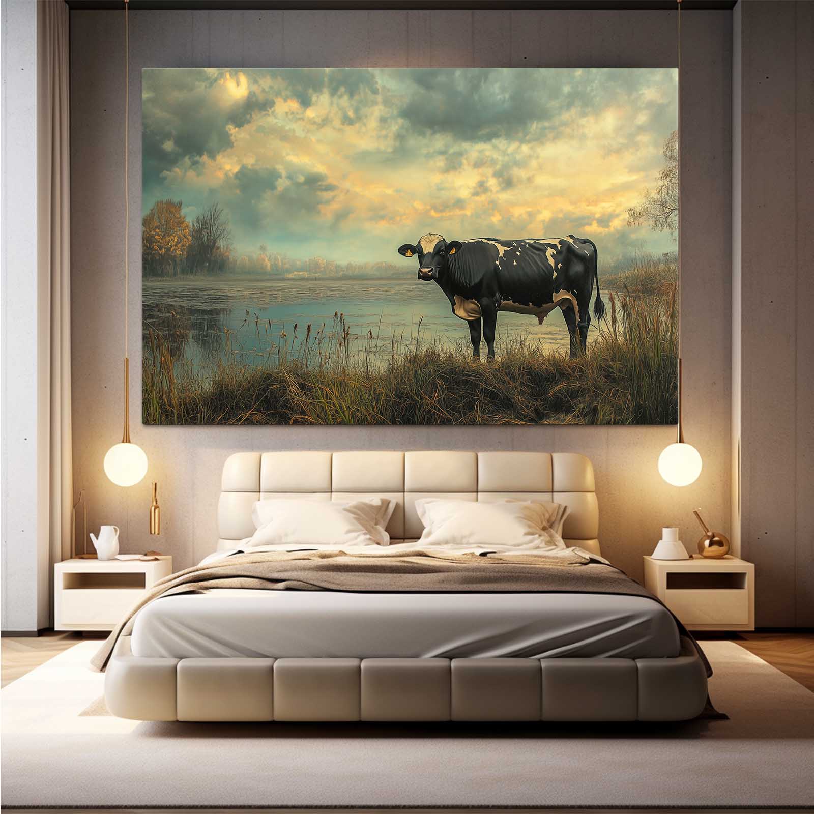 Cow Canvas – angled canvas view on white background