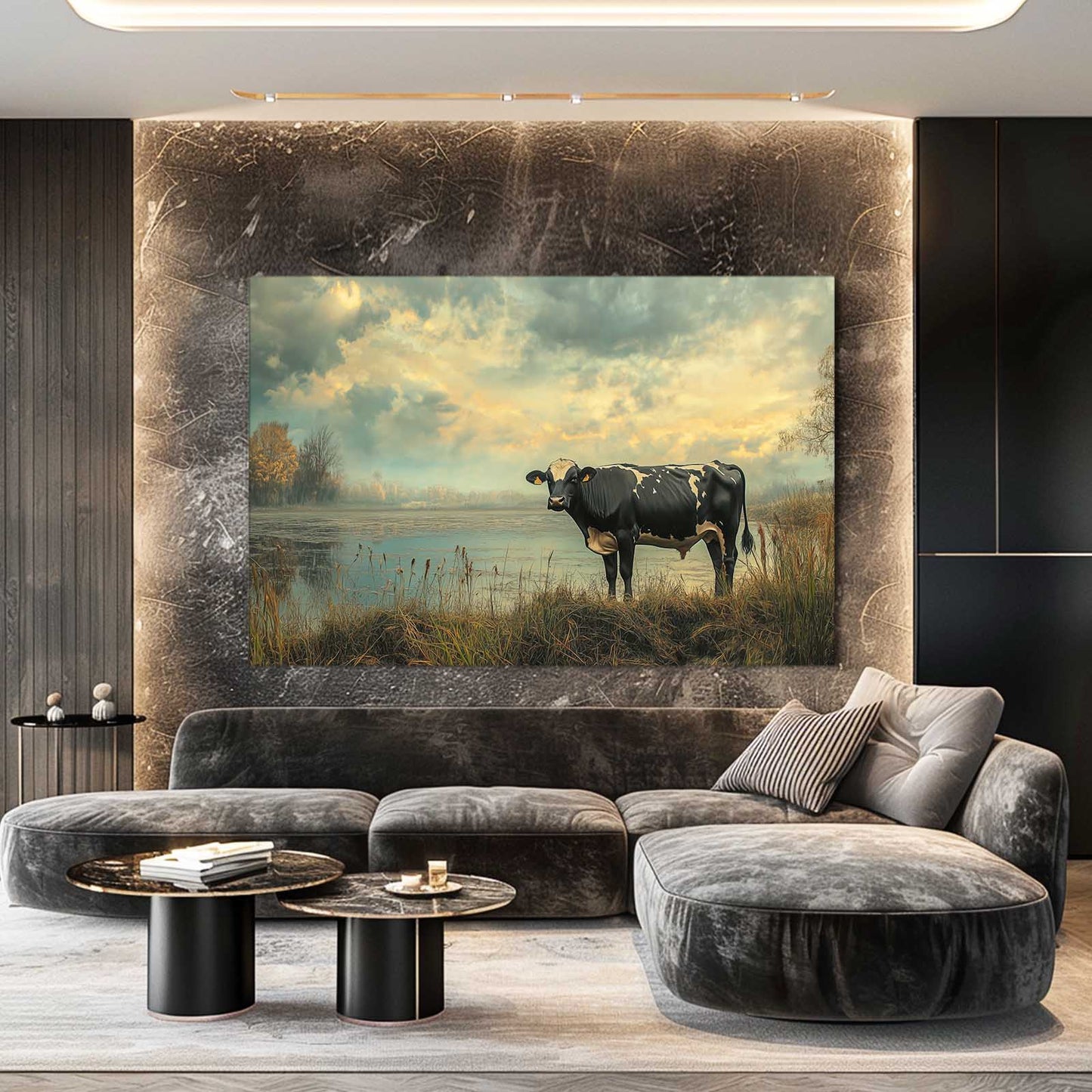 Cow Canvas – angled canvas view on white background