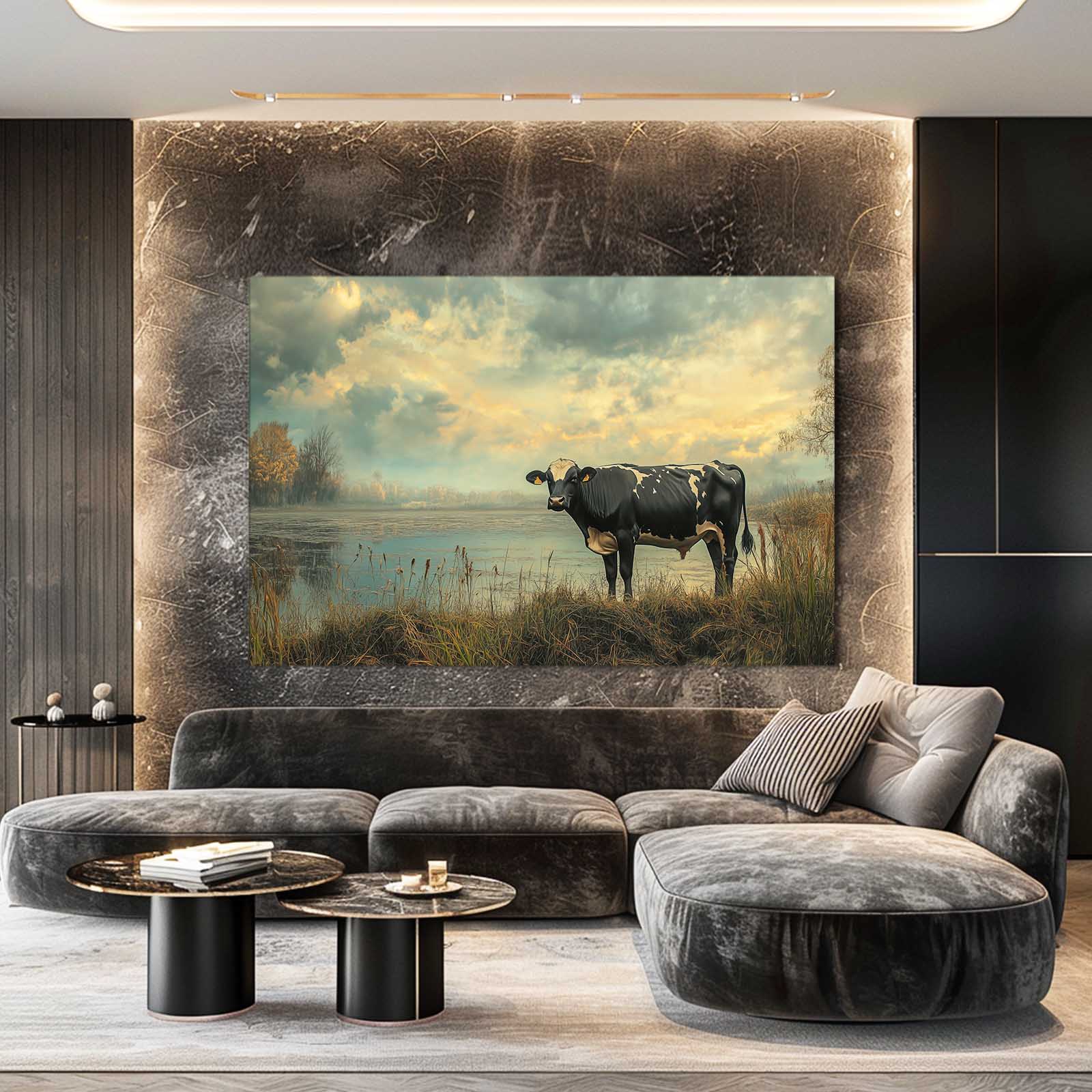 Cow Canvas – angled canvas view on white background