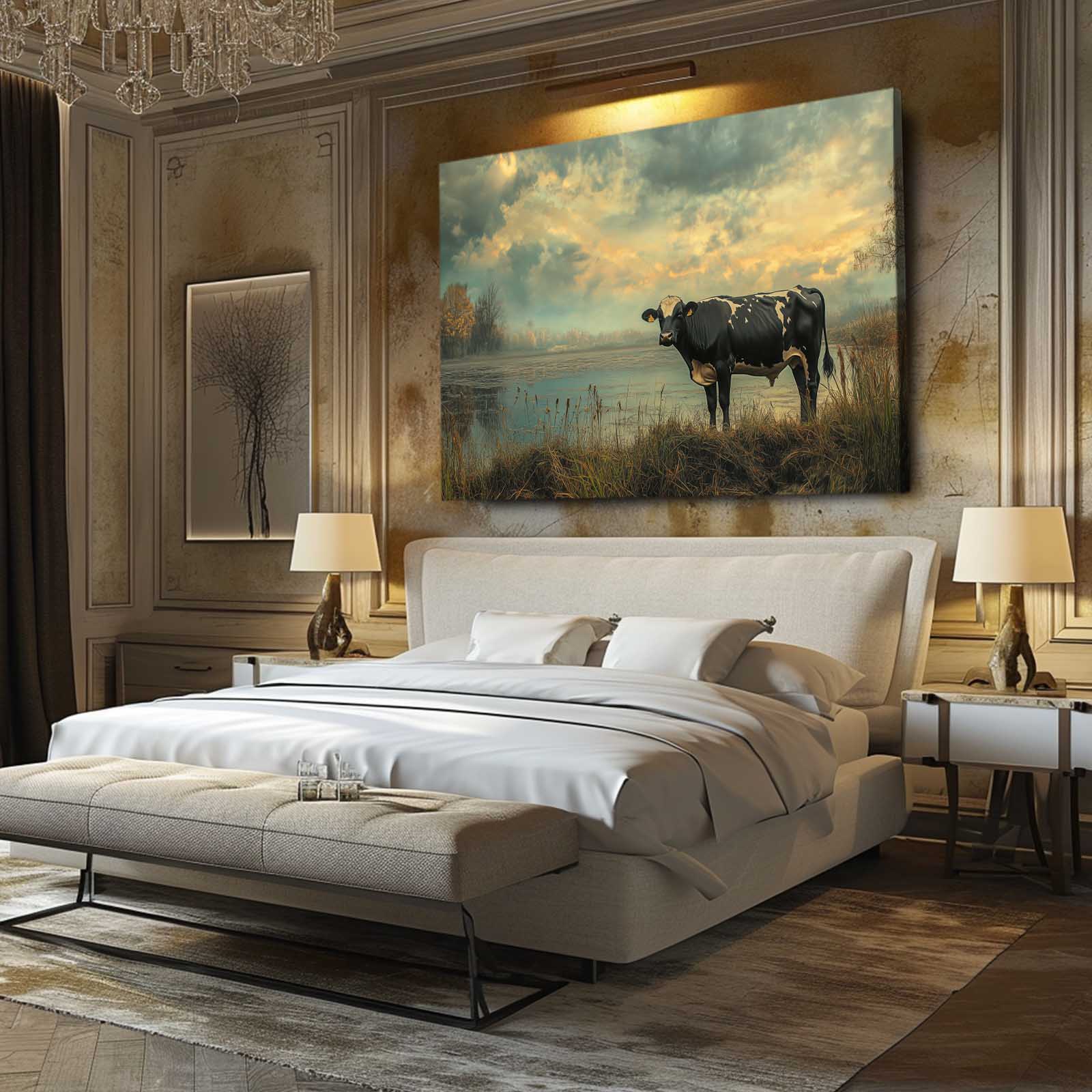Cow Canvas – angled canvas view on white background
