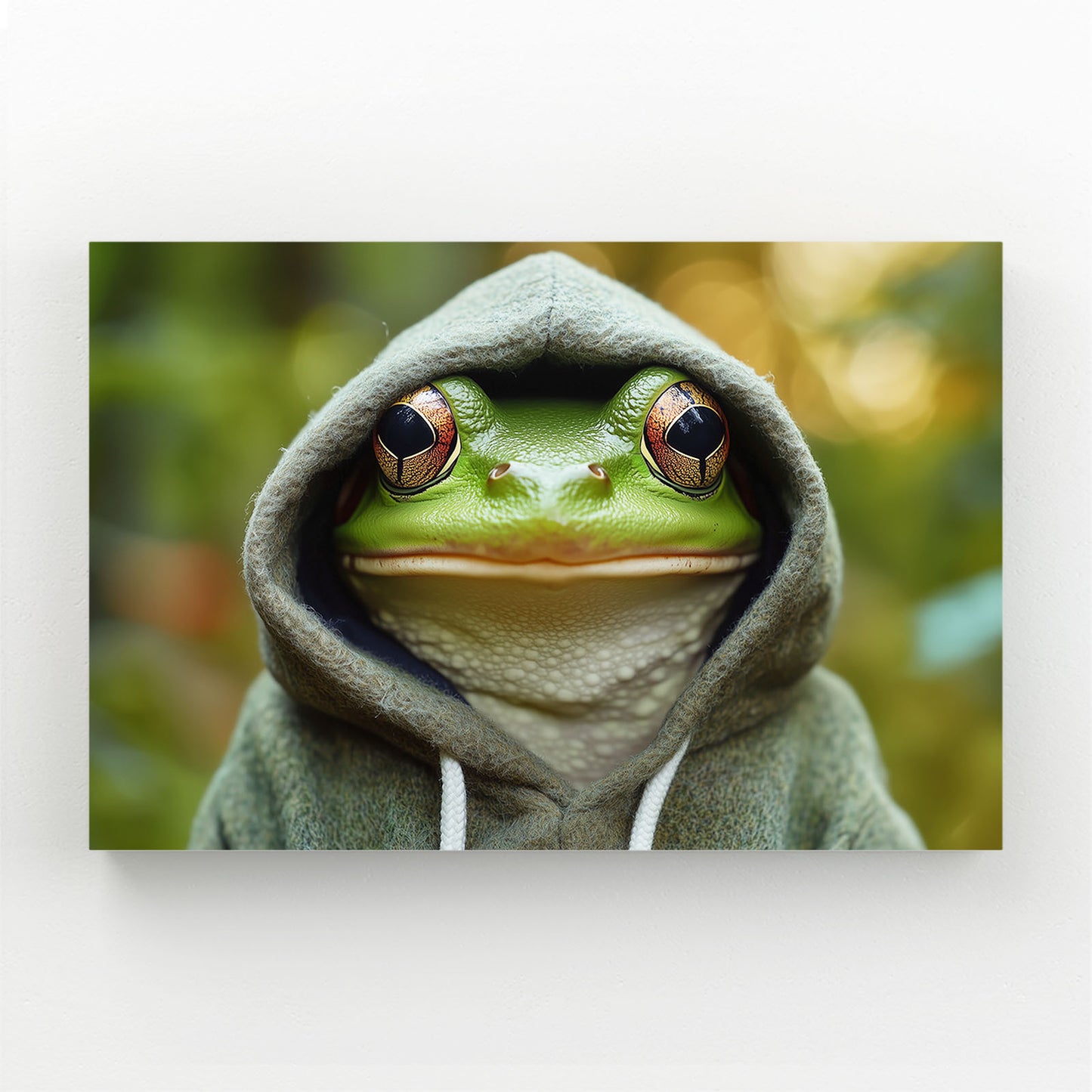 Cozy Hooded Frog Wall Decor – cozy hooded frog frog canvas print