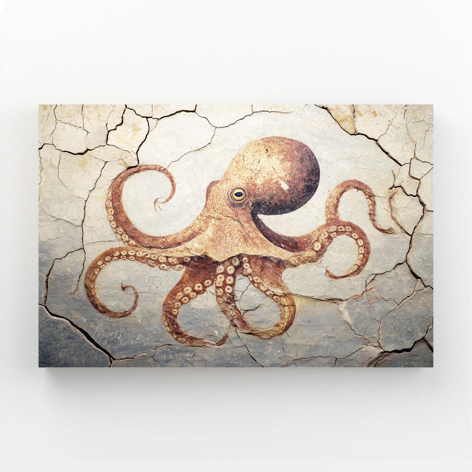 Cracked Fresco Octopus Art – cracked fresco octopus canvas print