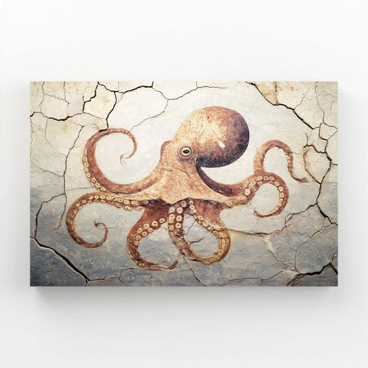 Cracked Fresco Octopus Art – cracked fresco octopus canvas print