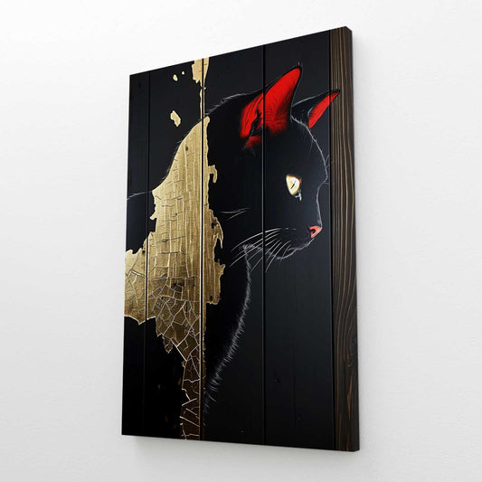Cracked Gold Shadow Cat Art