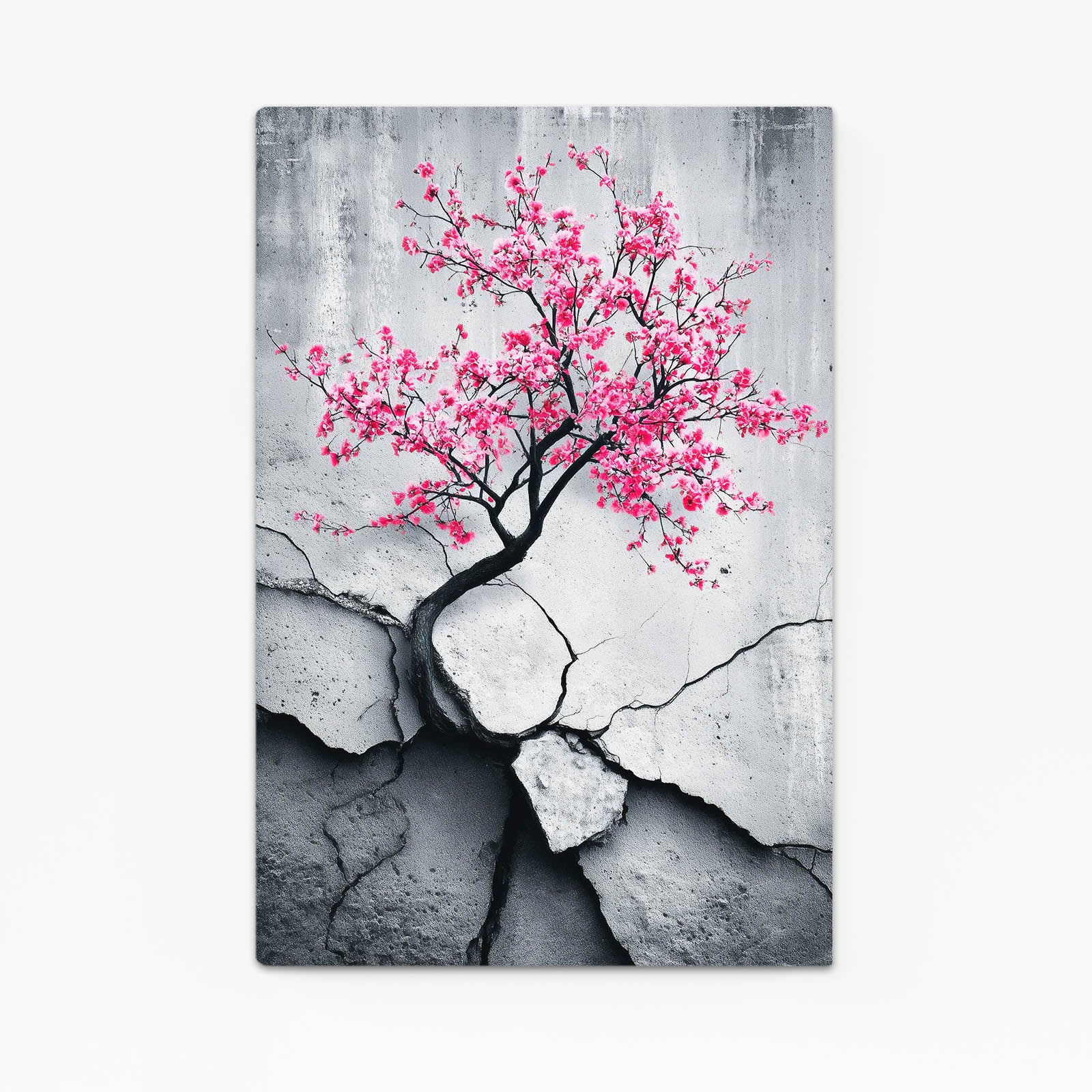 Cracked Stone Branch Cherry Blossom Canvas – cracked stone branch cherry blossom canvas print