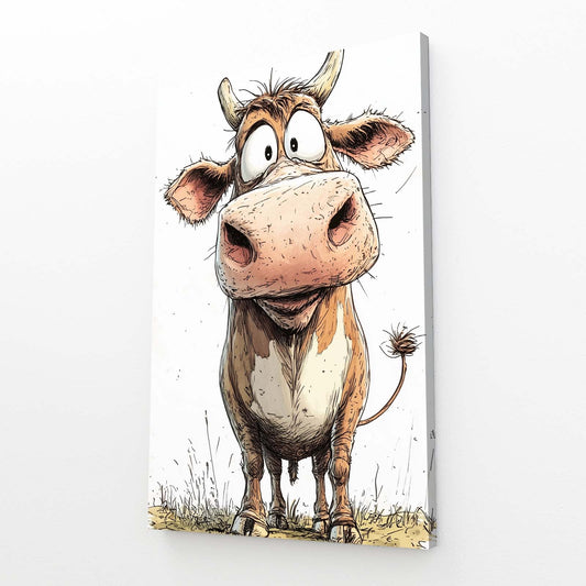 Crazy Cow Canvas – angled canvas view on white background