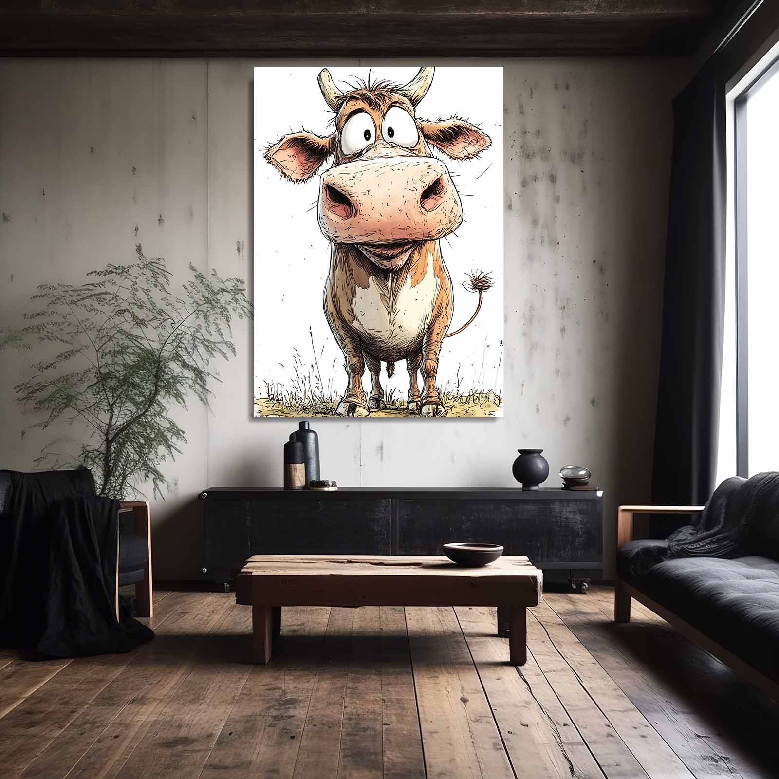 Crazy Cow Canvas – angled canvas view on white background