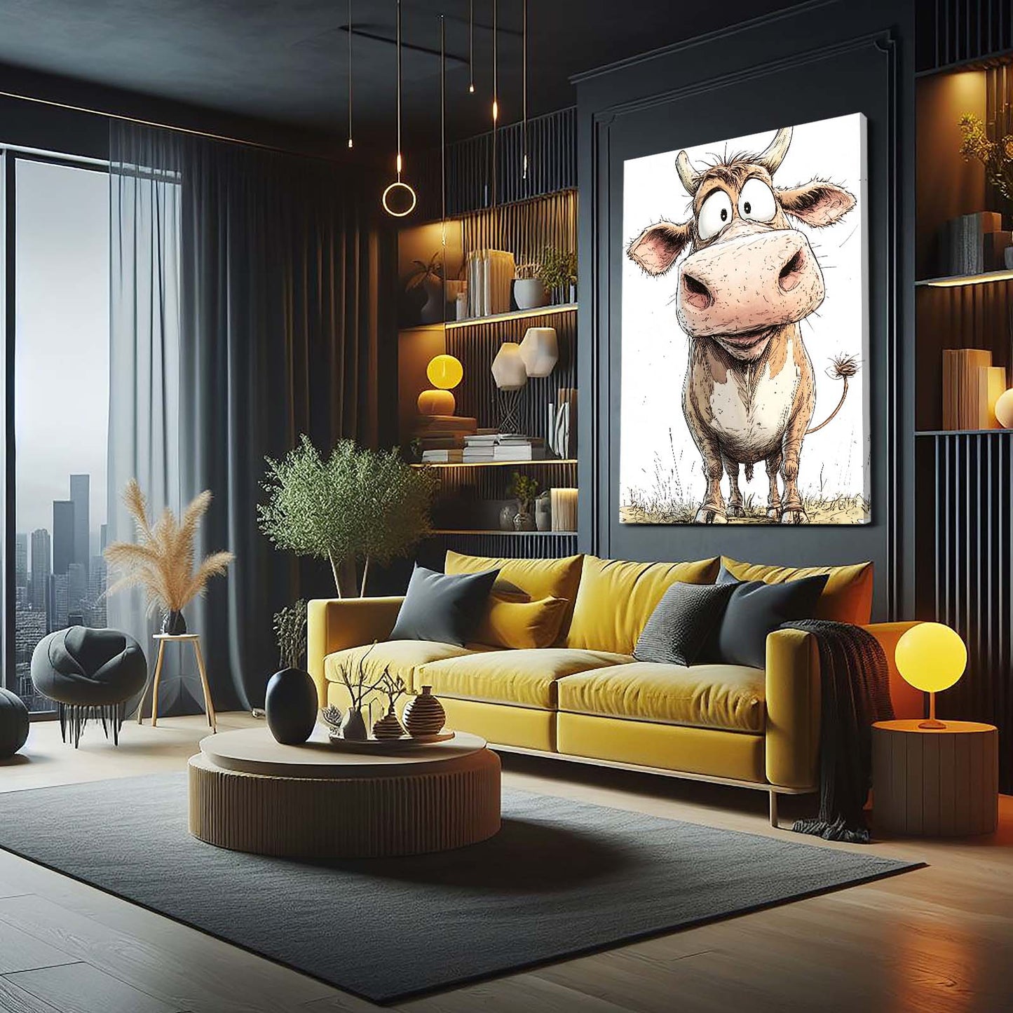 Crazy Cow Canvas – angled canvas view on white background