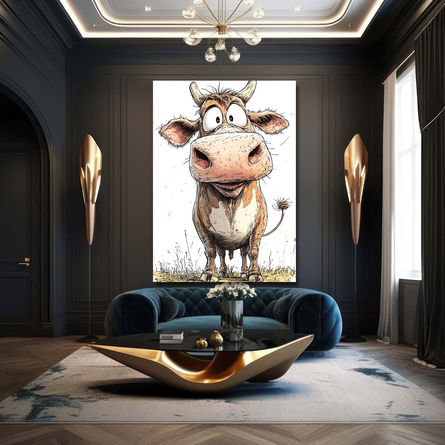Crazy Cow Canvas – angled canvas view on white background