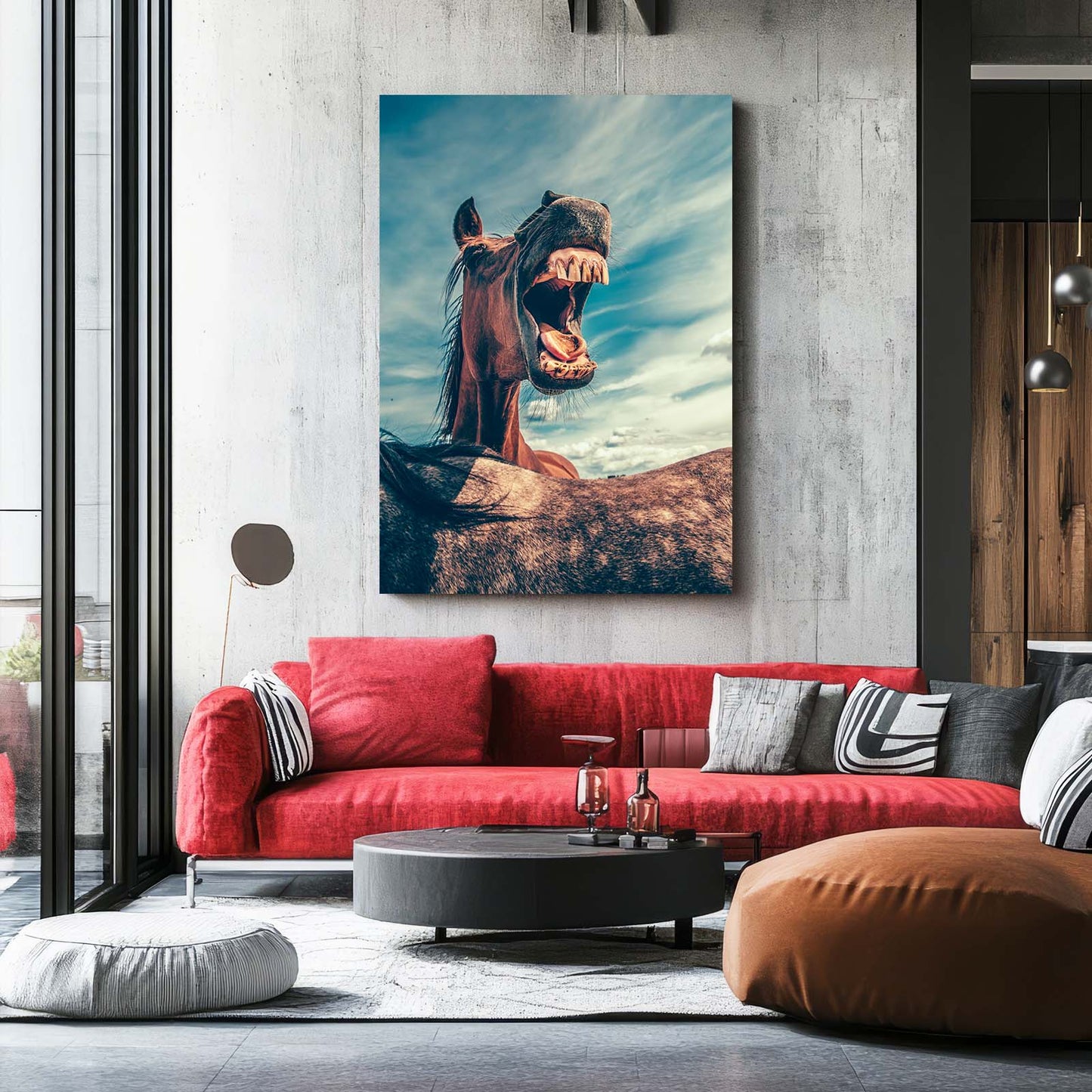 Crazy Horse Wall Art – angled canvas view on white background