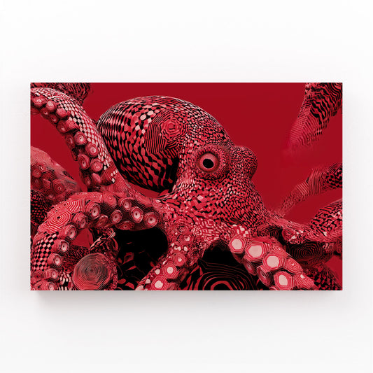 Crimson Close Up Octopus Canvas – crimson close up octopus canvas print