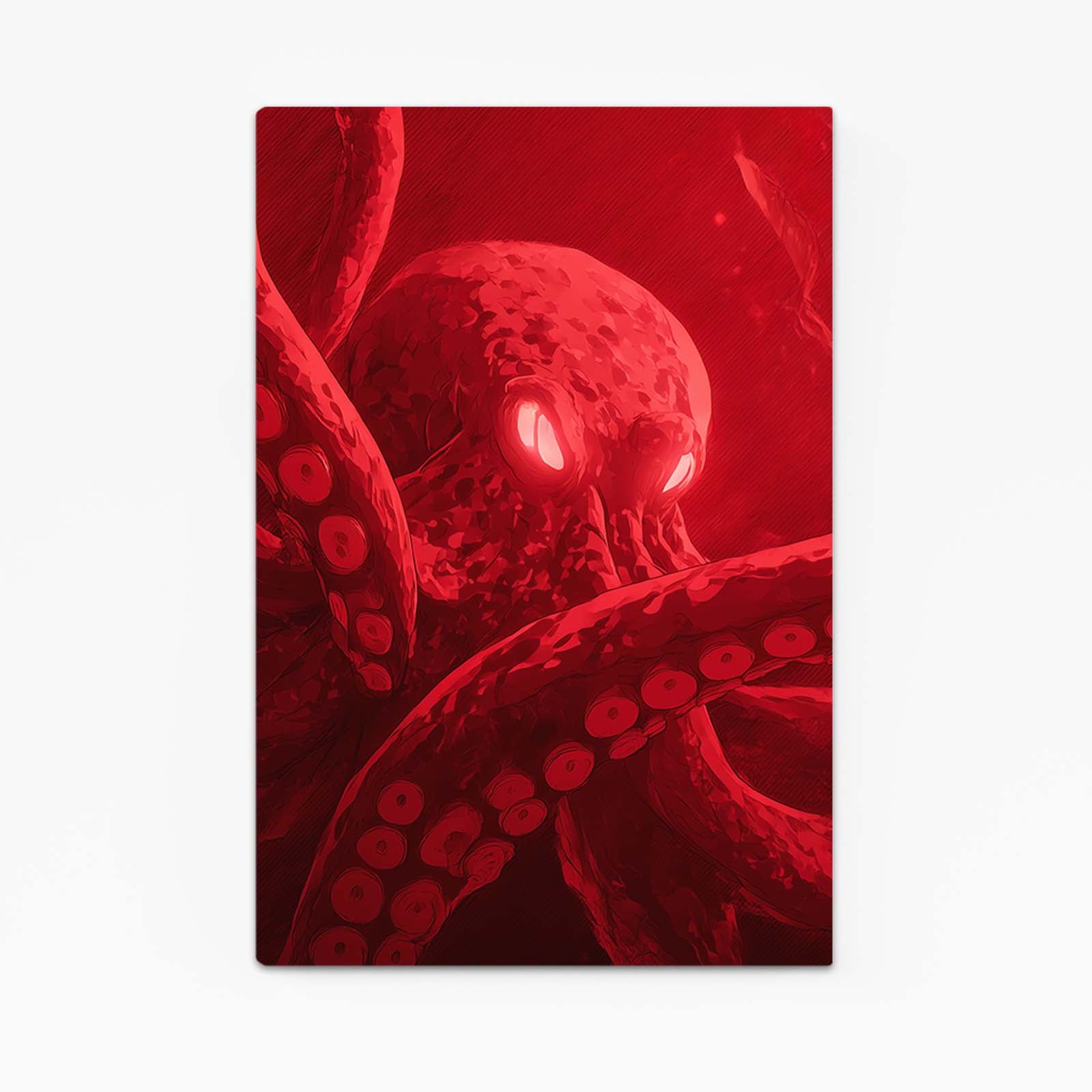 Crimson Deep Glow Octopus Canvas Art – crimson deep glow octopus canvas print