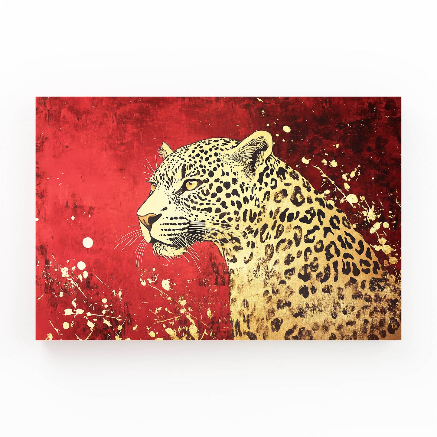 Crimson Gold Splatter Leopard Canvas – crimson gold splatter leopard canvas print