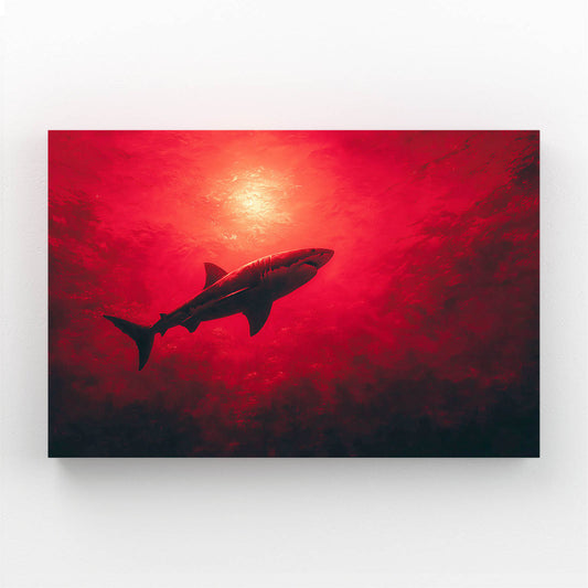 Crimson Sun Shark Canvas – crimson sun shark canvas print