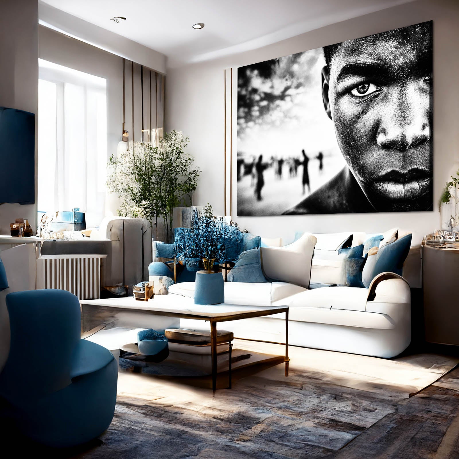 Crowd Silhouette Portrait Photography Art – styled in a furnished interior