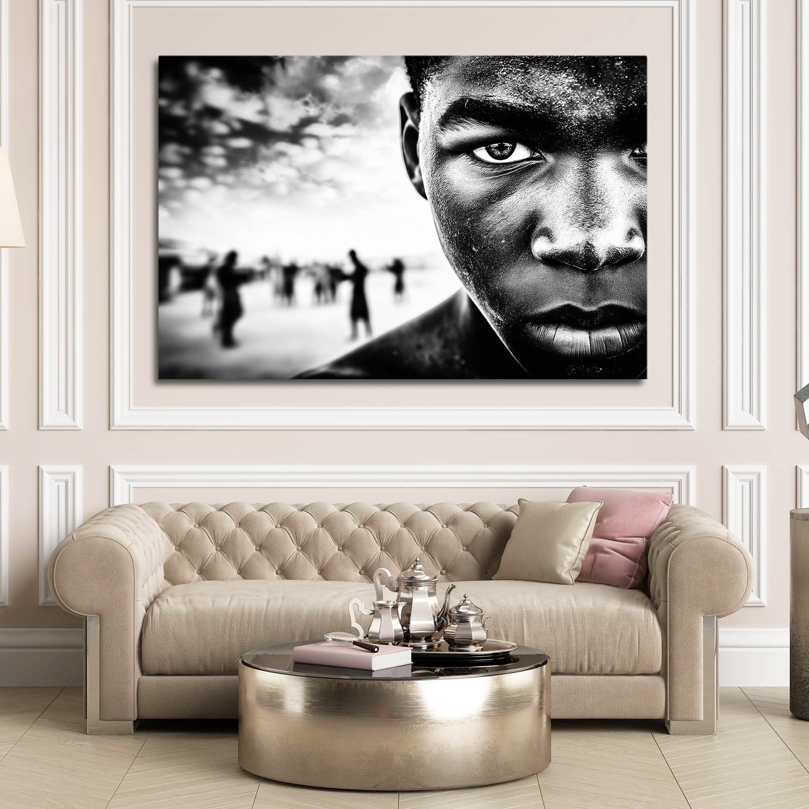 Crowd Silhouette Portrait Photography Art – styled in a furnished interior