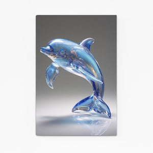 Crystal Glass Dolphin Artwork