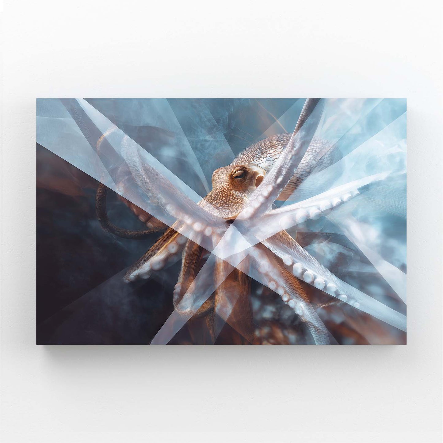 Crystal Shard Blue Octopus Wall Decor – crystal shard blue octopus canvas print