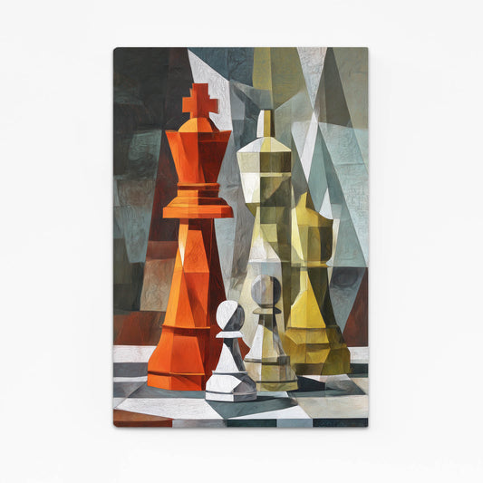 Cubist King Duel Chess Wall Art – cubist king duel chess canvas print