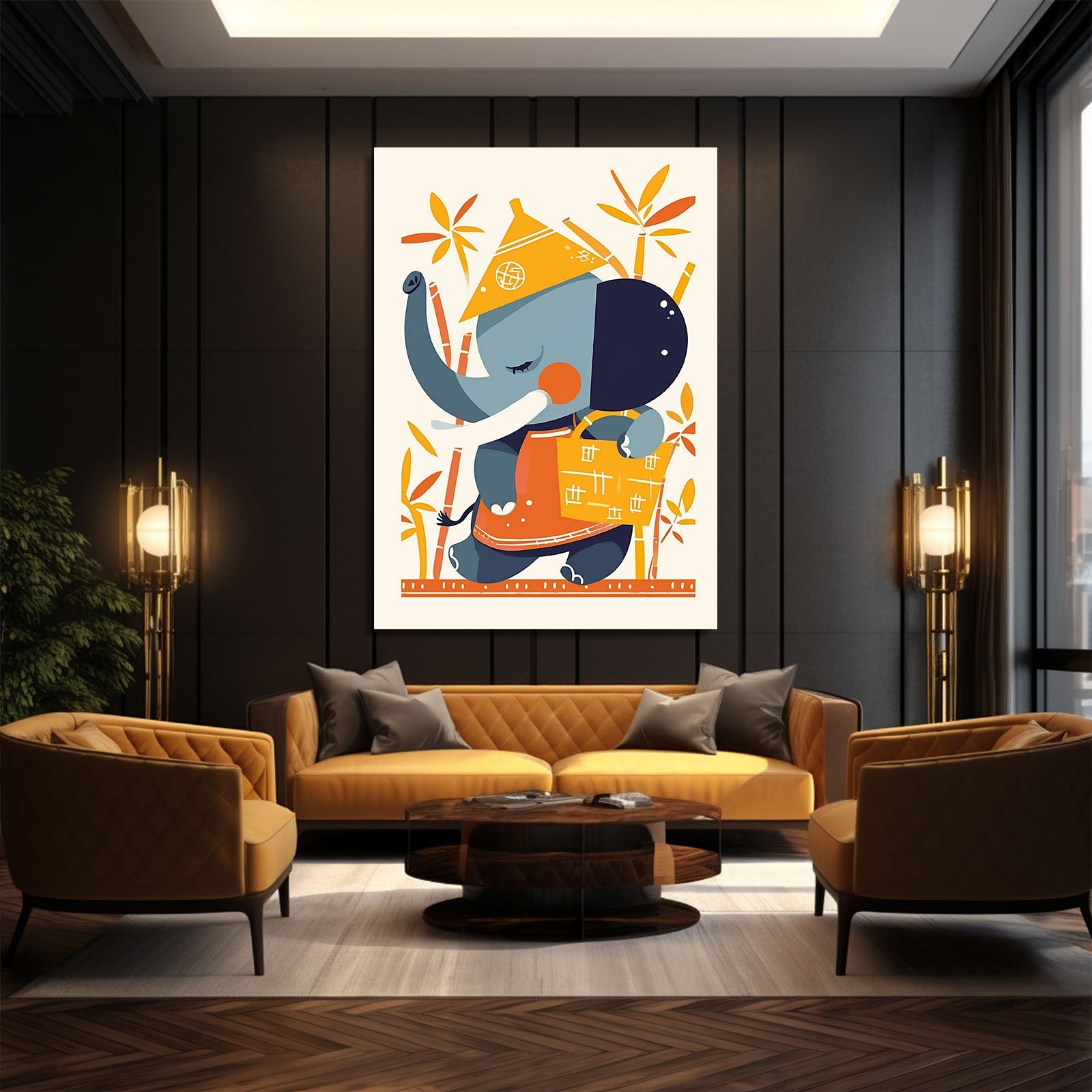 Cute Bamboo Elephant Art