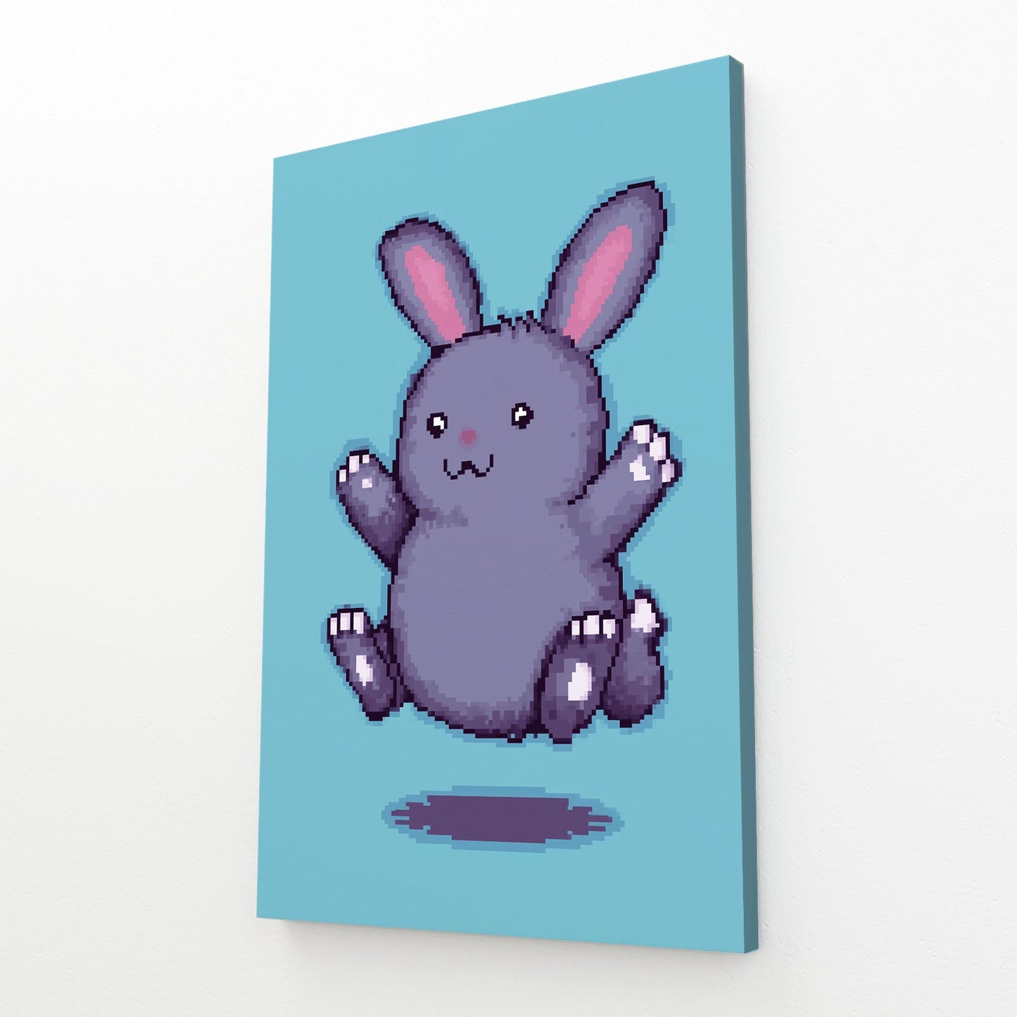 Cute Bunny Prints – angled canvas view on white background