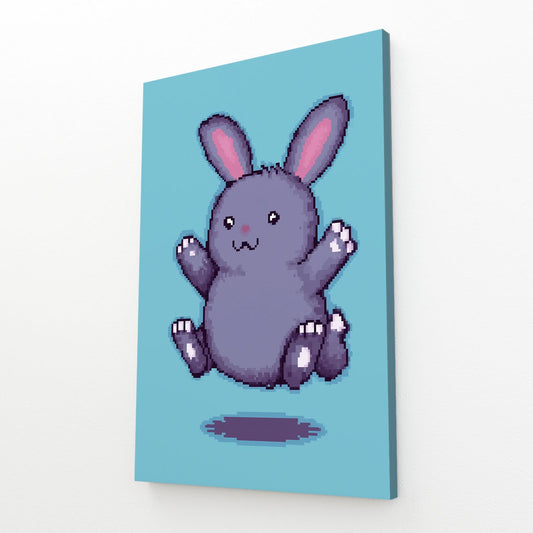 Cute Bunny Prints – angled canvas view on white background