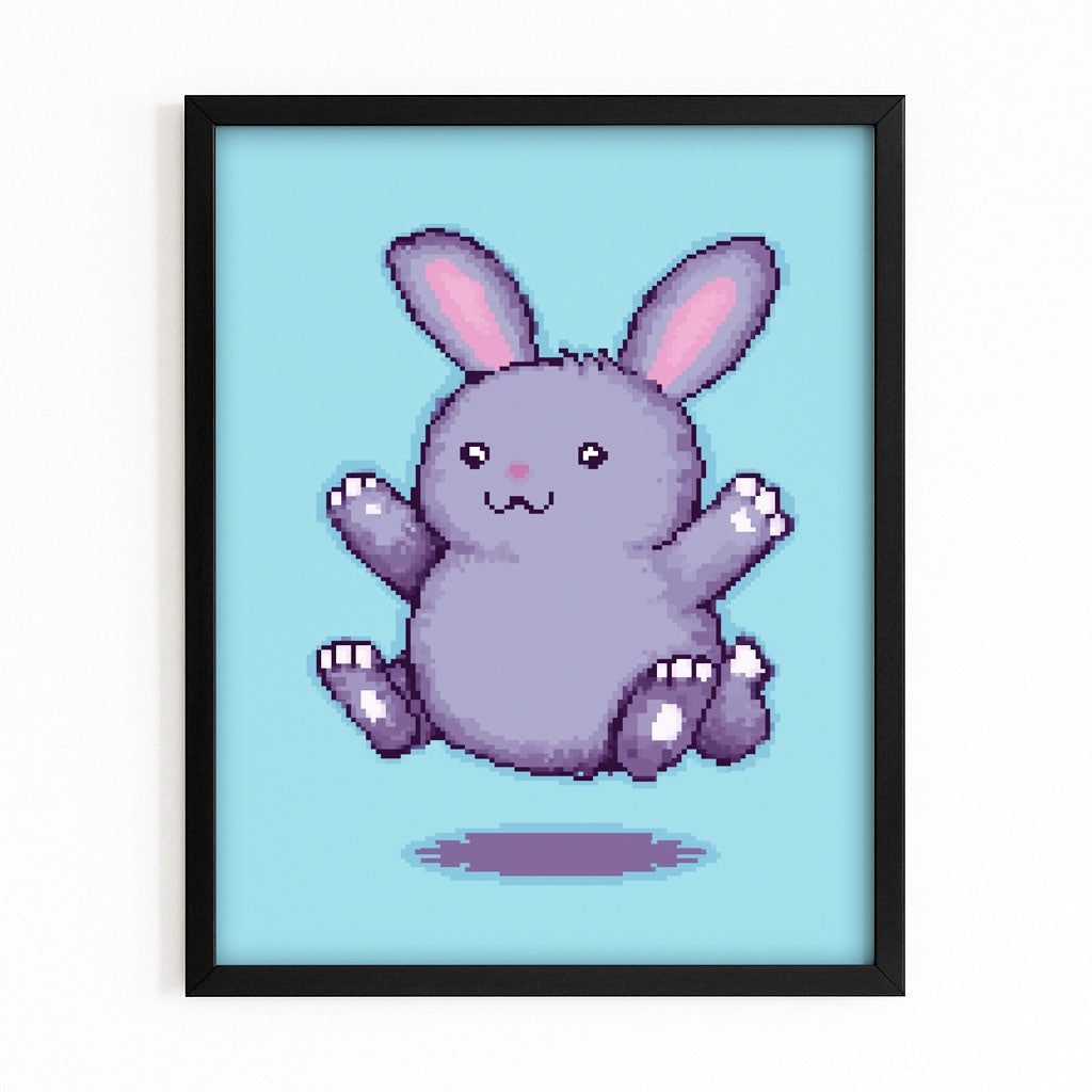 Cute Bunny Prints – with Premium Black frame on white background