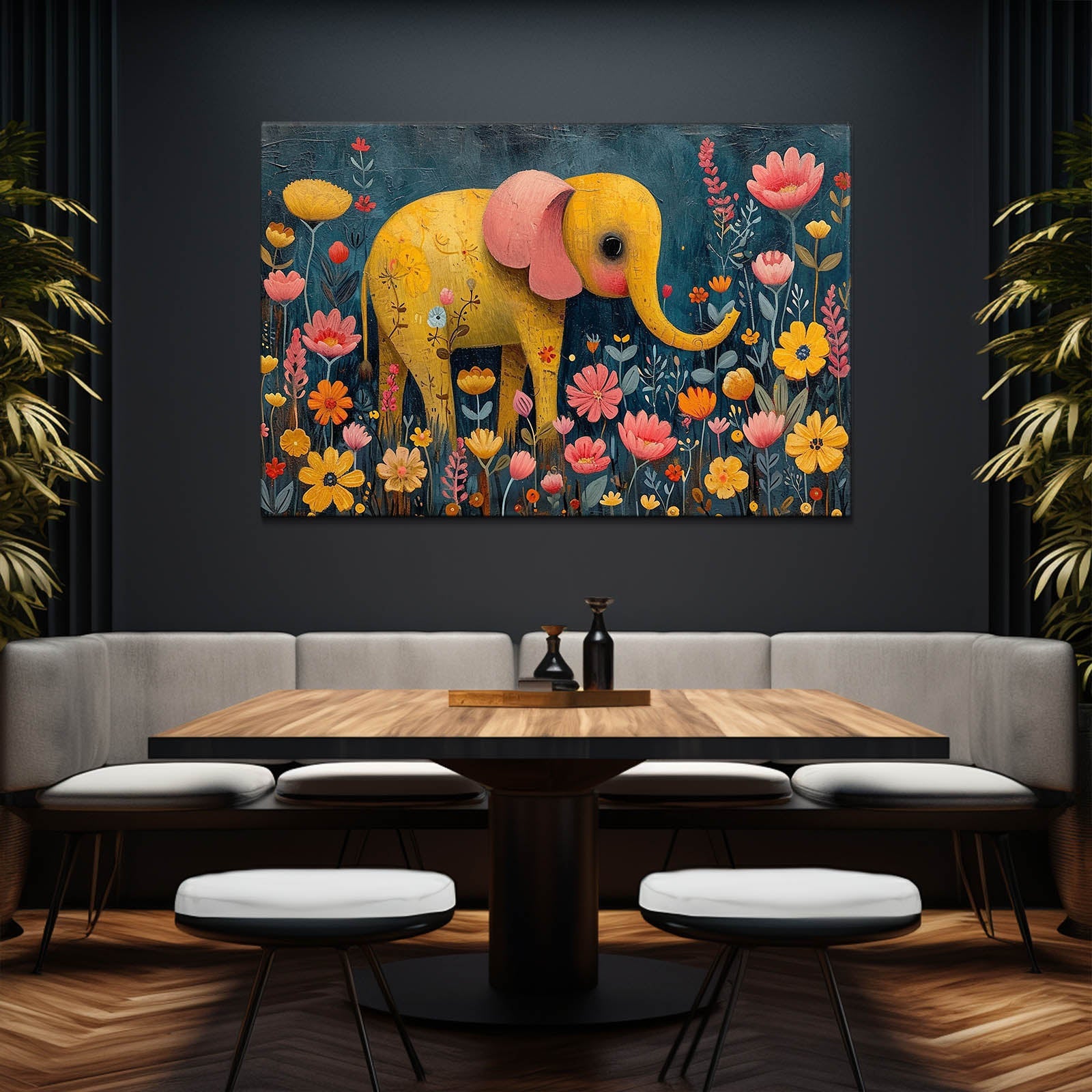 Cute Floral Elephant Art