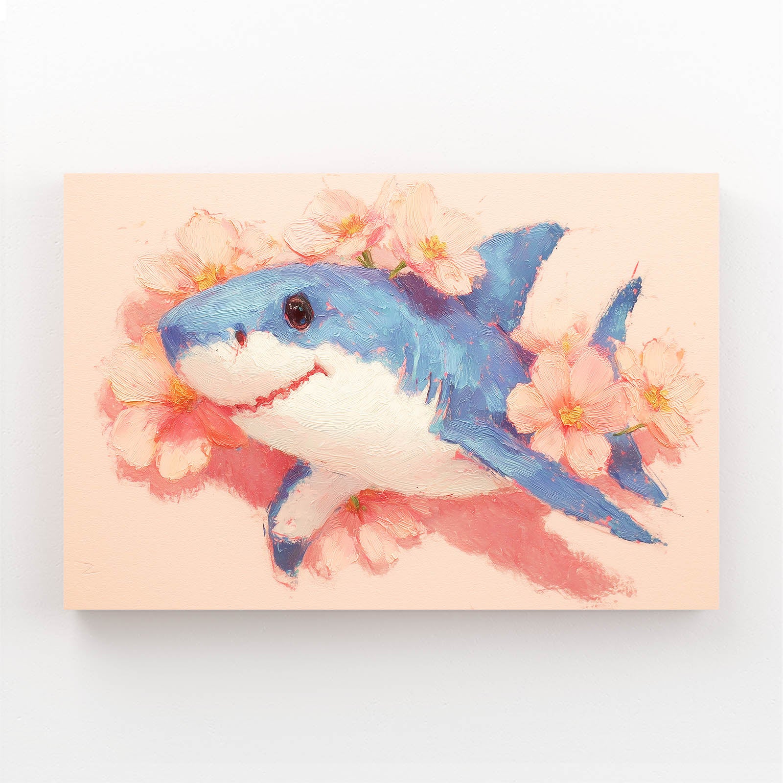 Cute Floral Shark Art – cute floral shark canvas print
