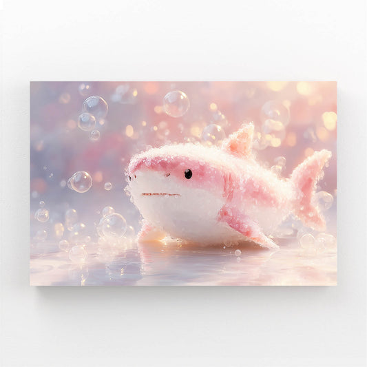 Cute Pink Baby Shark Canvas Art – cute pink baby shark canvas print