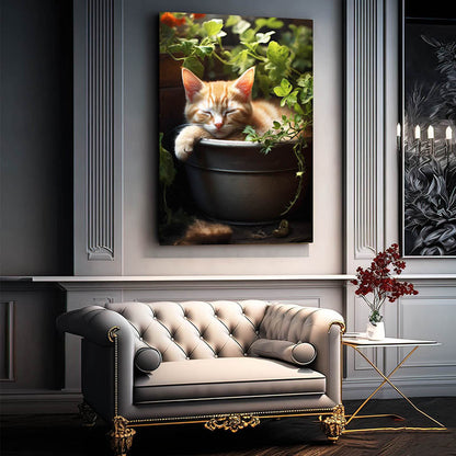 Cute Sleeping Cat Wall Art