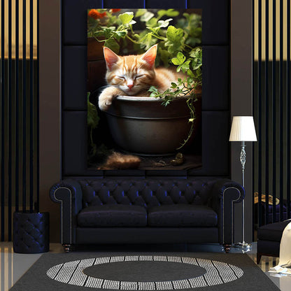 Cute Sleeping Cat Wall Art