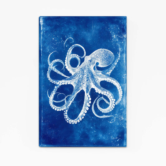 Cyanotype Print Octopus Wall Decor – cyanotype print octopus canvas print