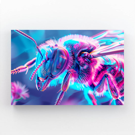 Cyber Neon Bee Art