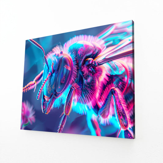 Cyber Neon Bee Art