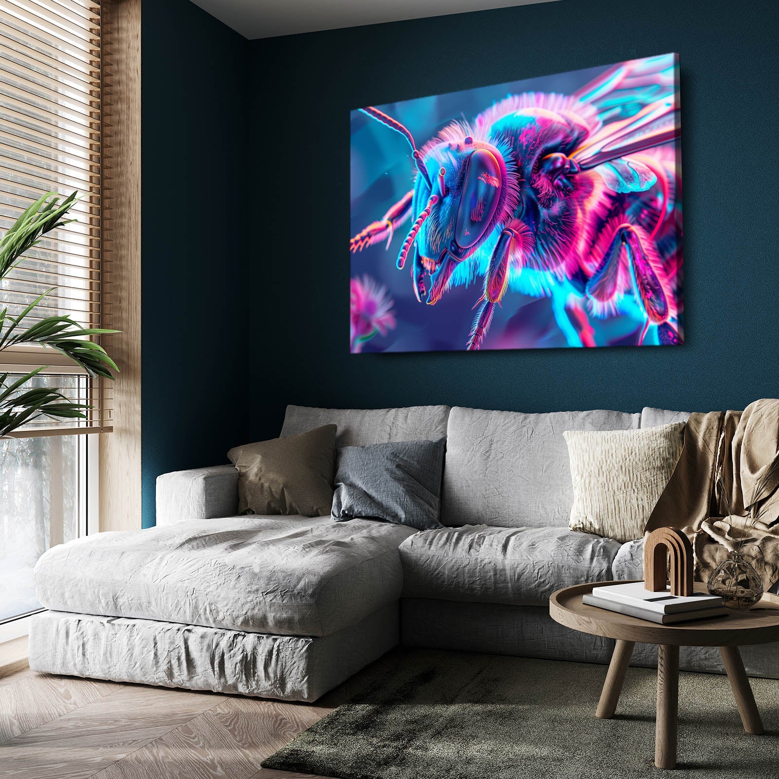 Cyber Neon Bee Art