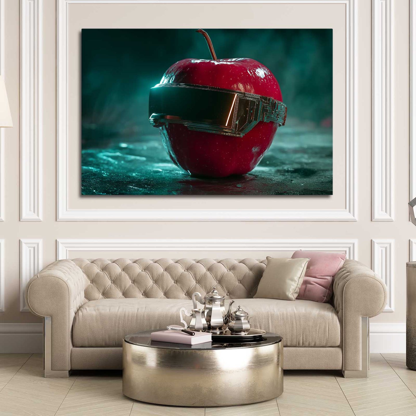 Cyber VR Vision Apple Wall Decor – styled in a furnished interior