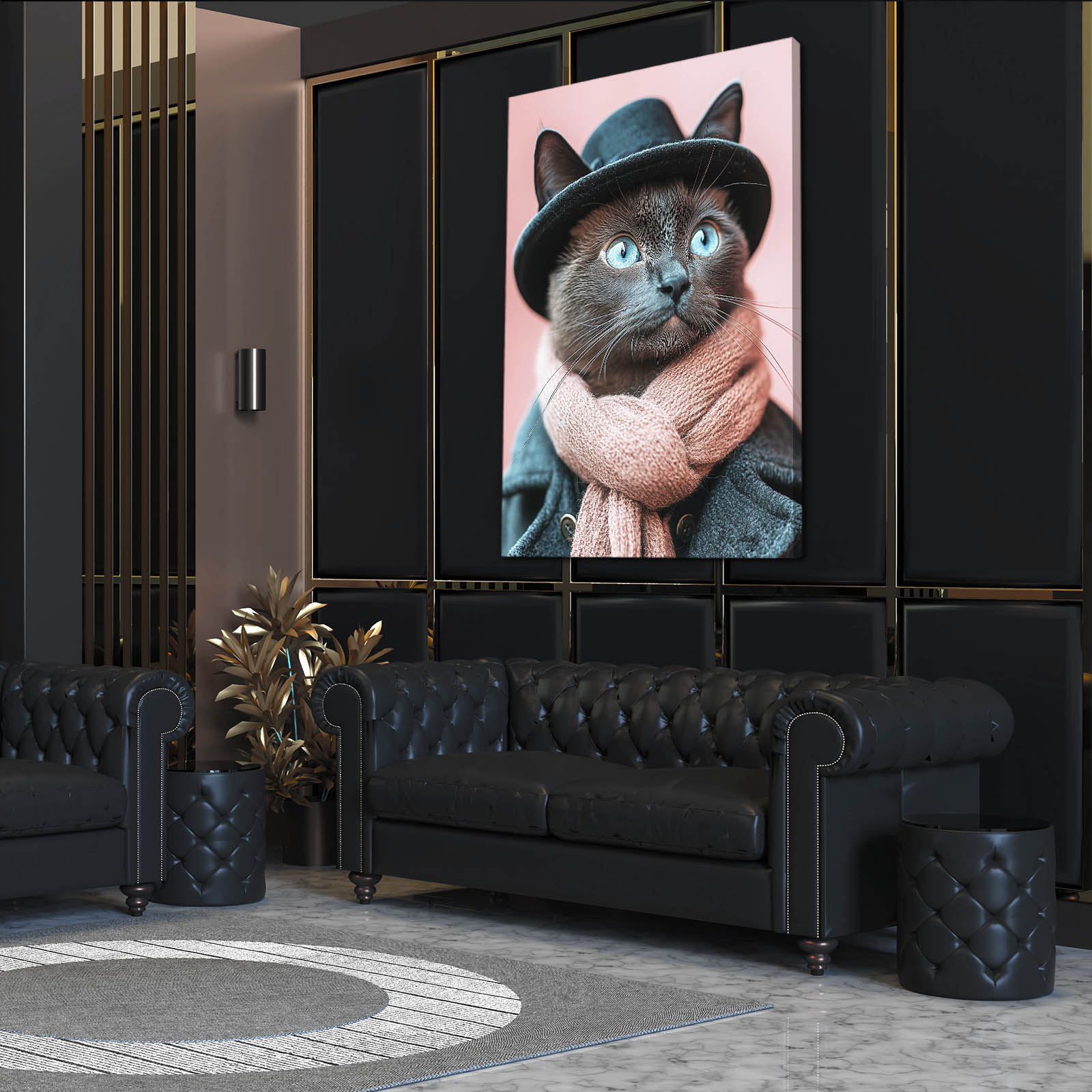 Dapper Blue Eyes Cat Art