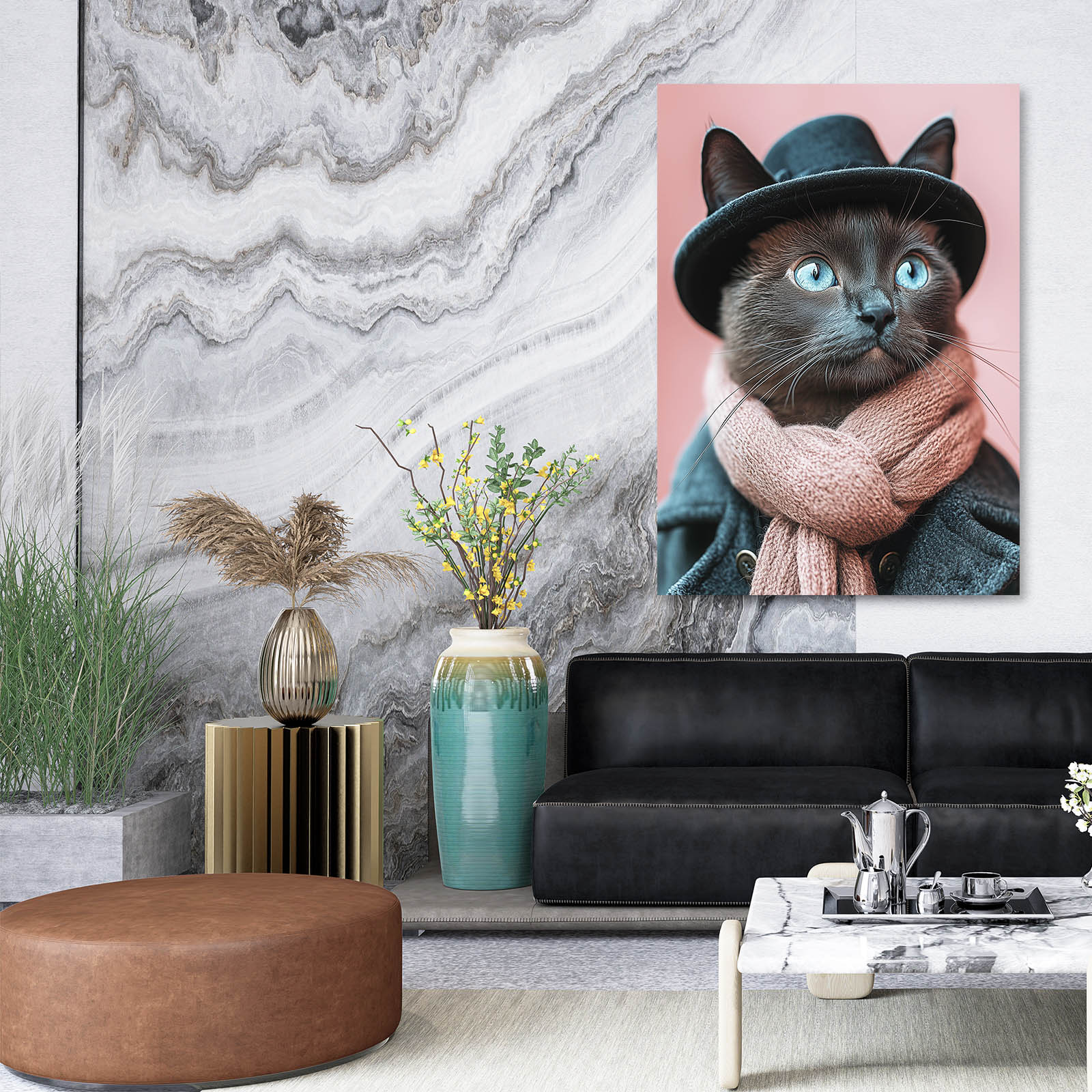Dapper Blue Eyes Cat Art