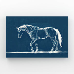 Dark Blue Horse Wall Art
