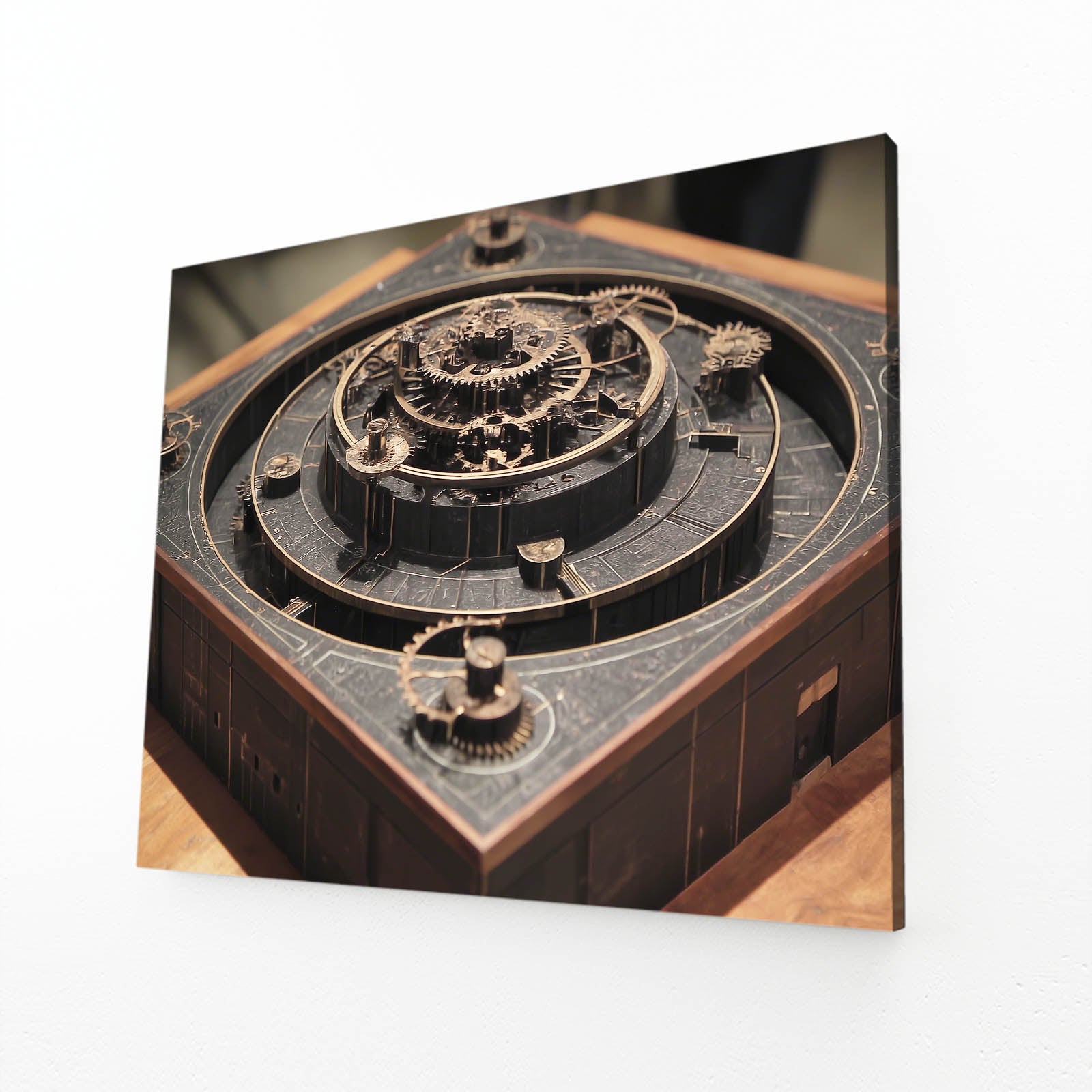 Dark Gear Labyrinth Steampunk Canvas – angled canvas view on white background
