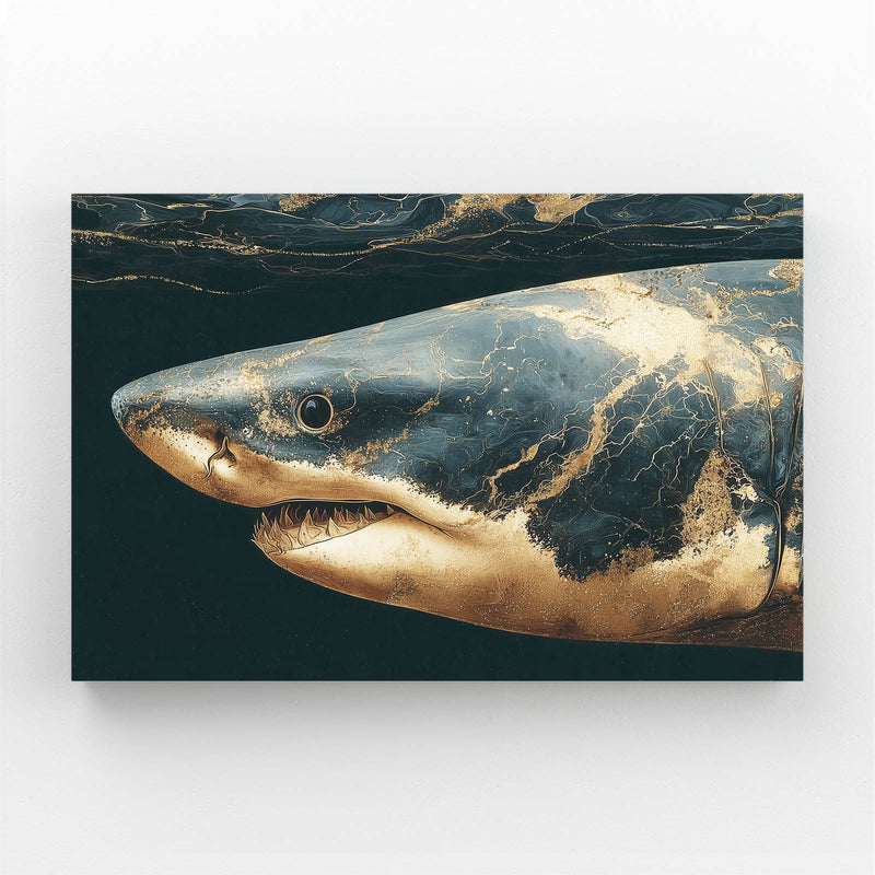 Dark Gold Marble Shark Canvas Art – dark gold marble shark canvas print