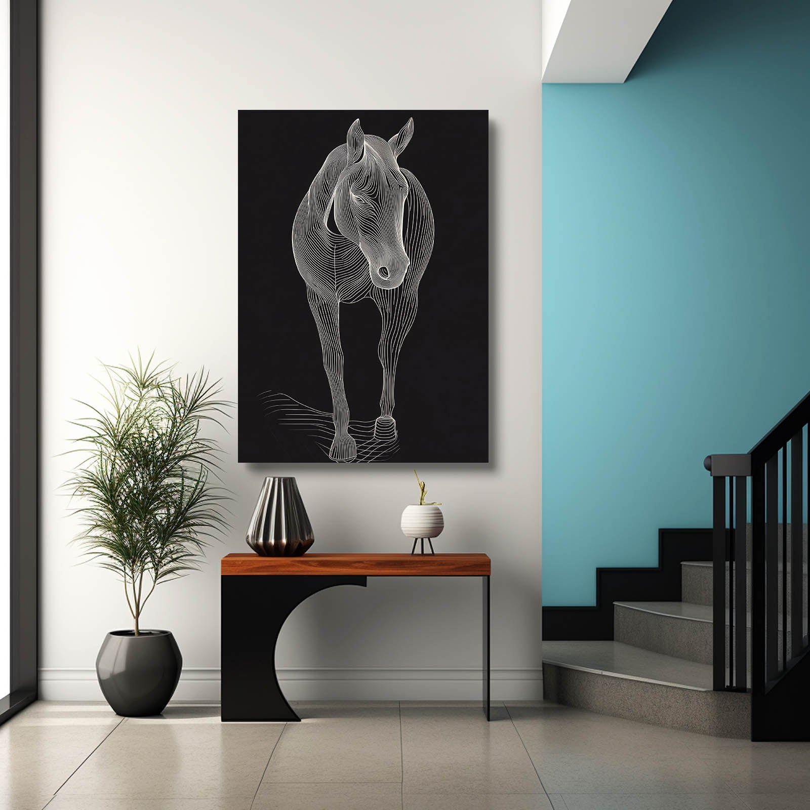 Dark Horse Artwork – angled canvas view on white background