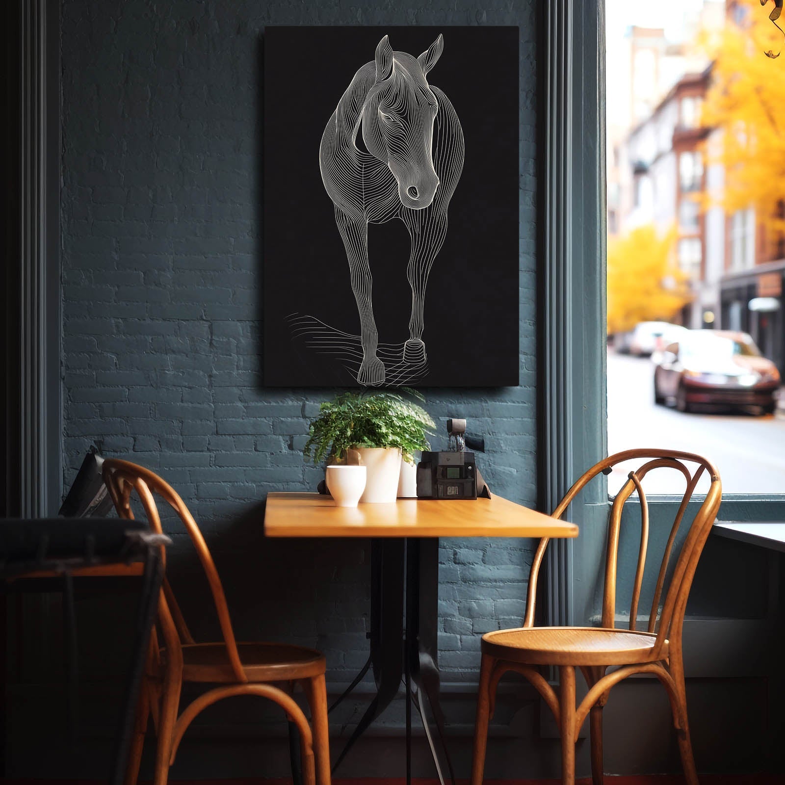 Dark Horse Artwork – angled canvas view on white background