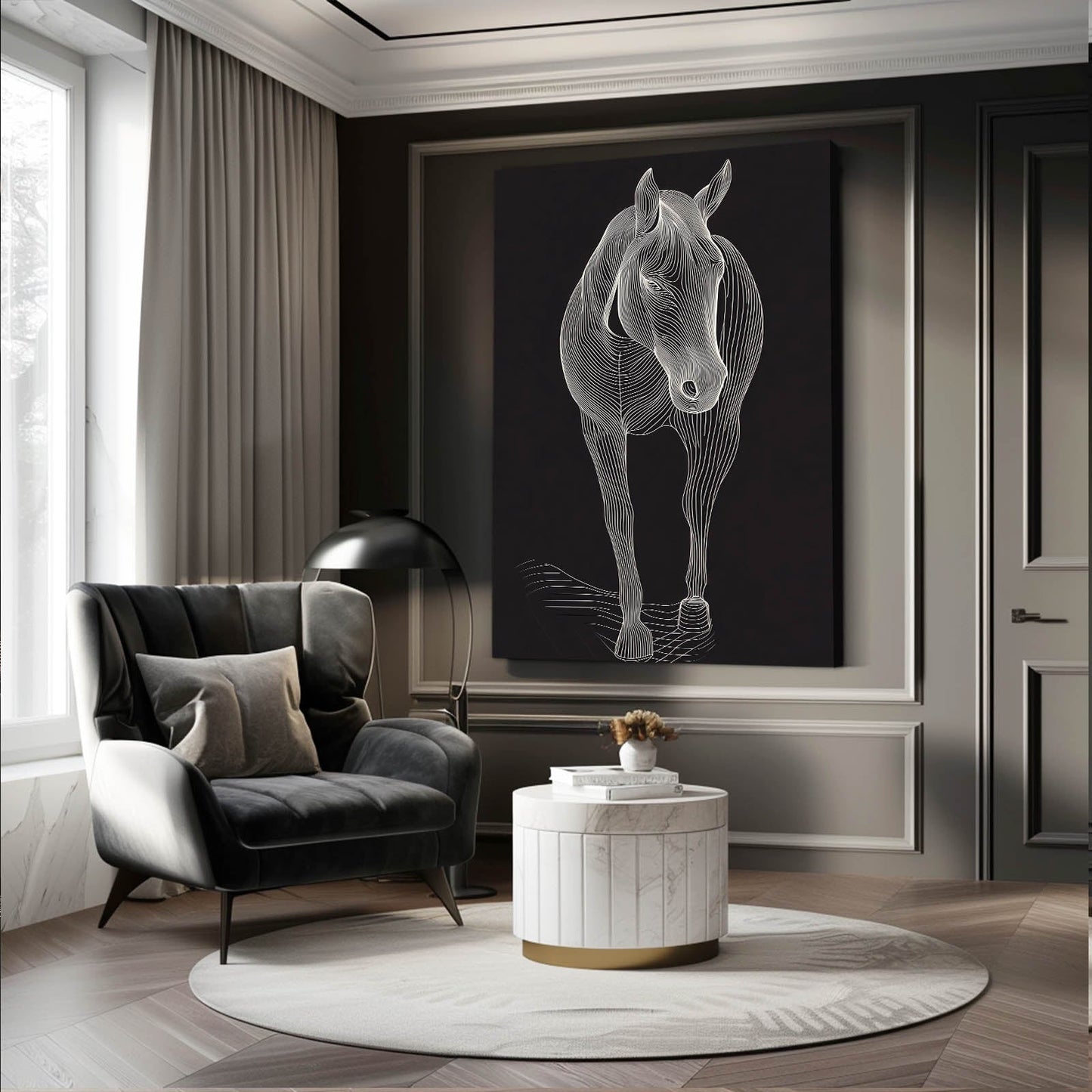 Dark Horse Artwork – angled canvas view on white background