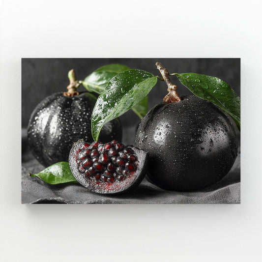 Dark Pomegranate Moody Fruit Wall Decor – dark pomegranate moody fruit canvas print